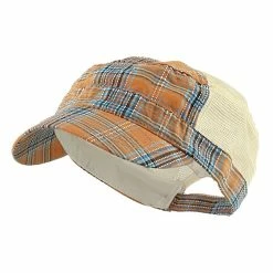 MG Fashion Plaid Mesh Army Cap