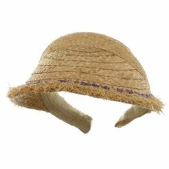 MG Raffia Straw Clip Ons-Natural Purple