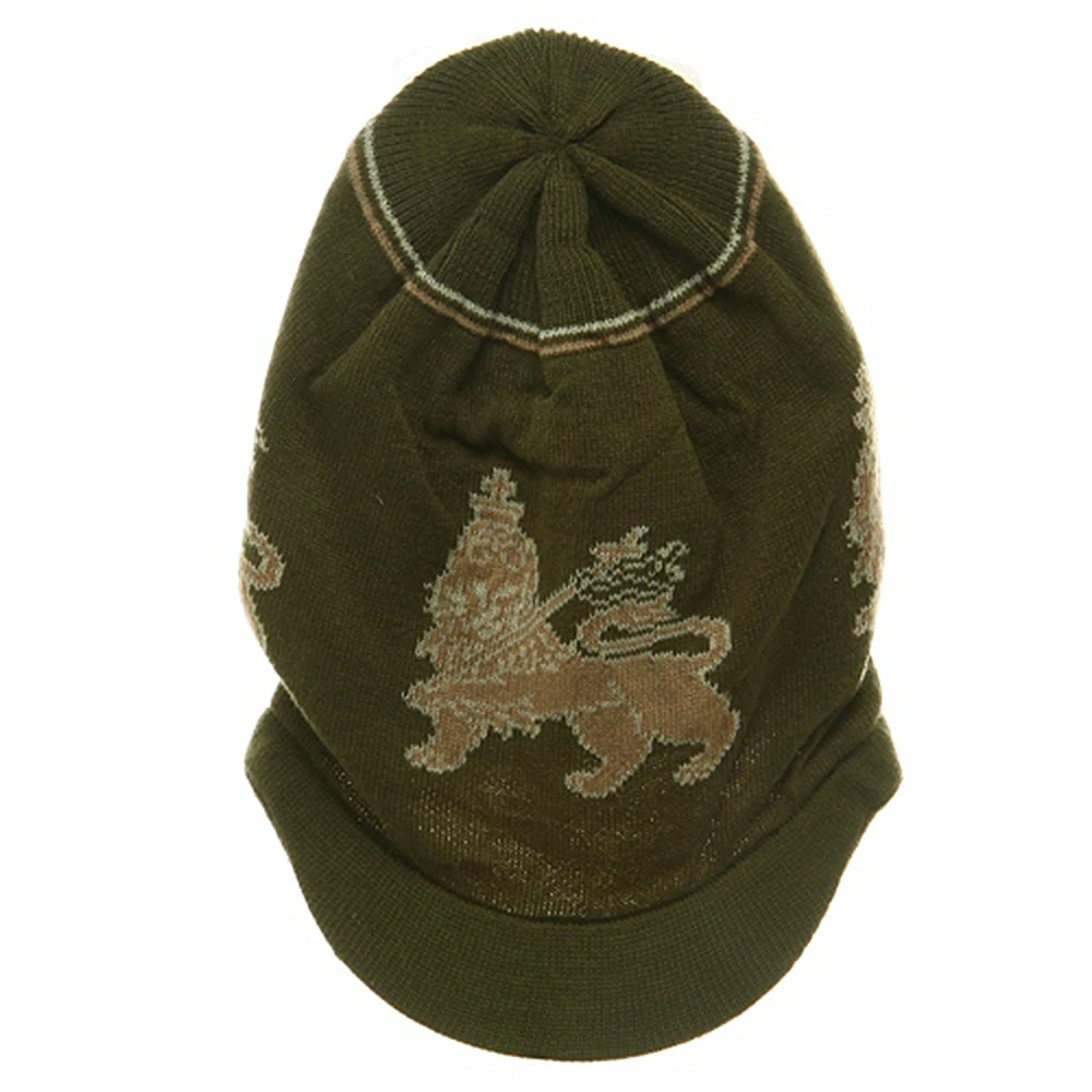 Rasta World Regular Lion Rasta Beanie Visor Hat - Image 4