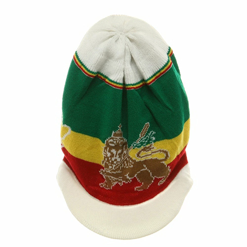 Rasta World Regular Lion Rasta Beanie Visor Hat - Image 39
