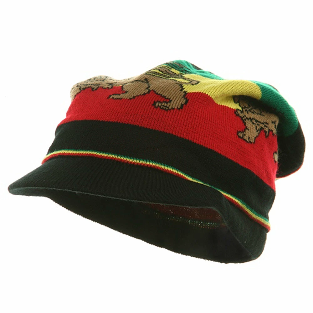 Rasta World Regular Lion Rasta Beanie Visor Hat - Image 21