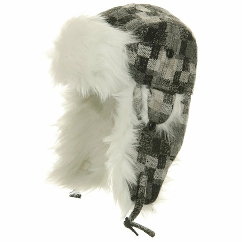 UBI/NYH Wool Plaid Buckle Trooper Hat - Image 6