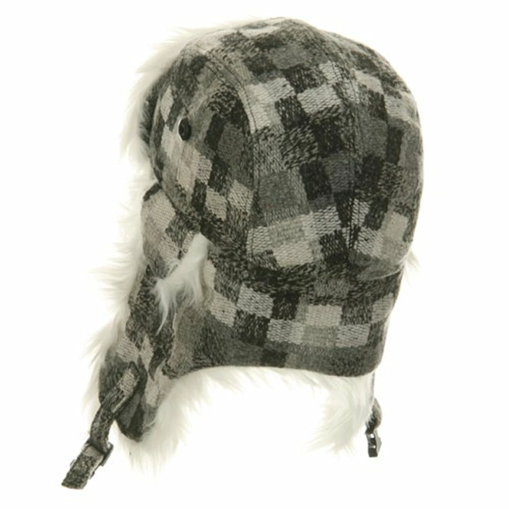 UBI/NYH Wool Plaid Buckle Trooper Hat - Image 7