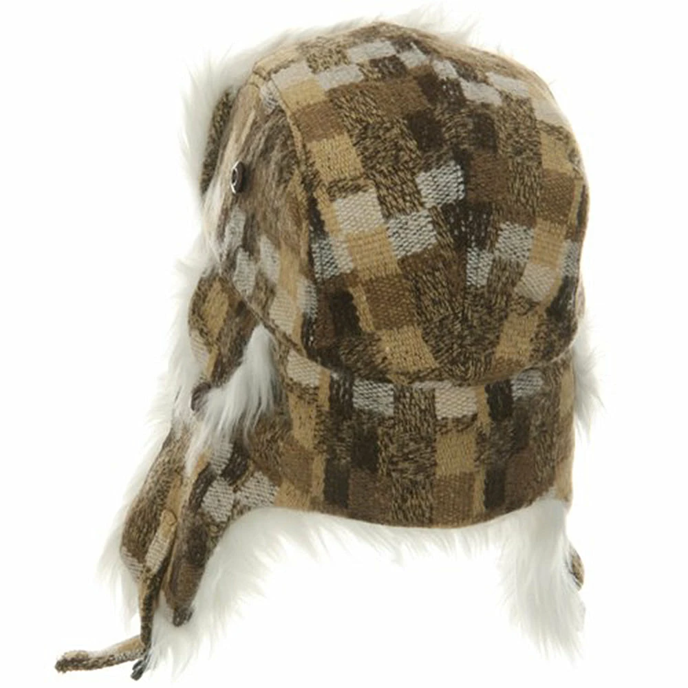 UBI/NYH Wool Plaid Buckle Trooper Hat - Image 2