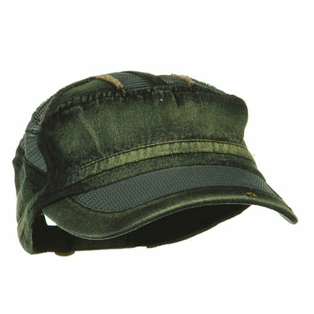 MG Heavy Washed Mesh Bill Army Cap - Image 4