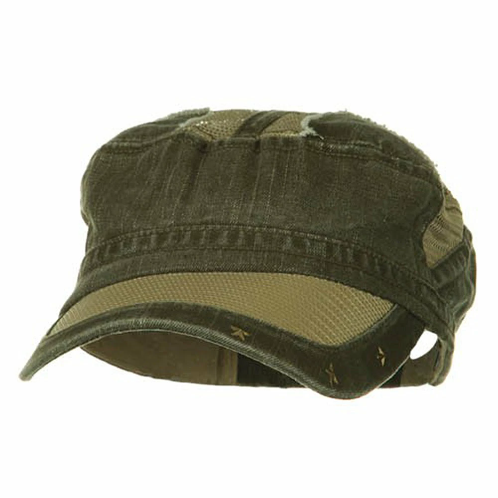 MG Heavy Washed Mesh Bill Army Cap - Image 26