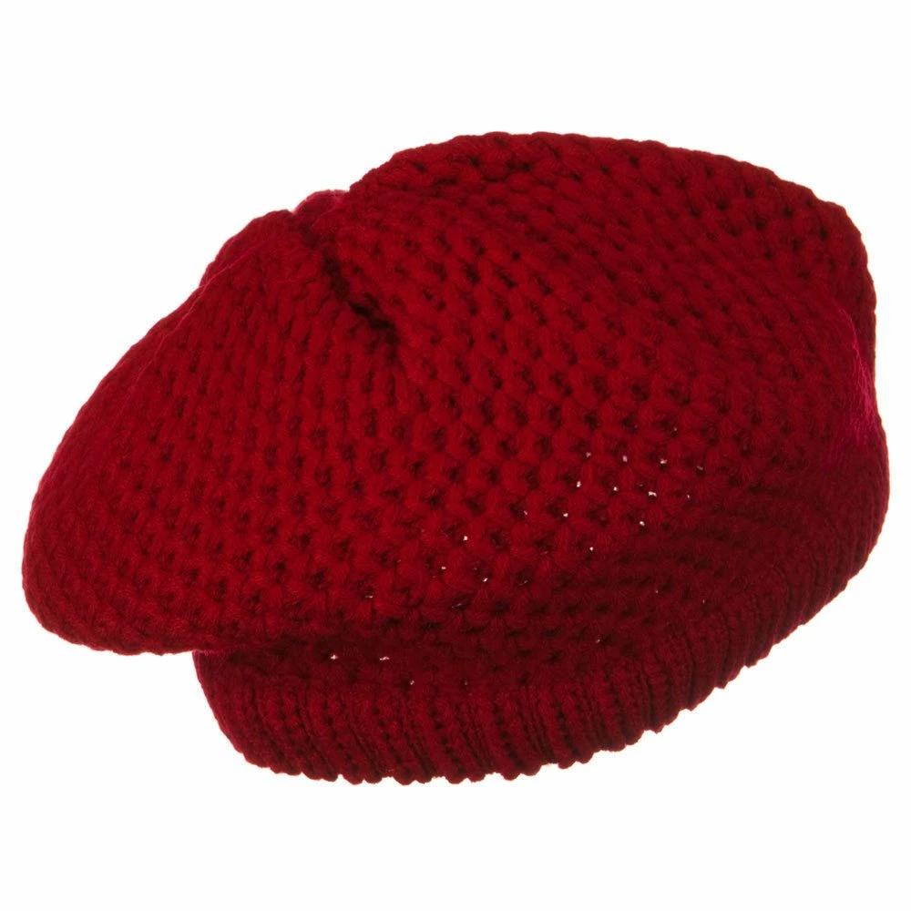Solid Wing Wood Button Knit Beret - Image 28