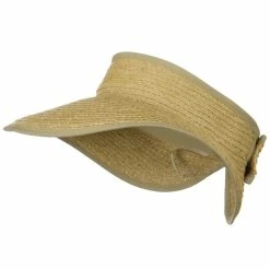Jeanne Simmons Raffia Wide Brim Roll Up Visor