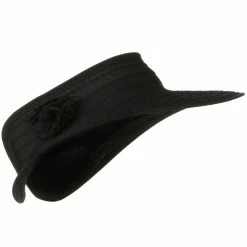 Jeanne Simmons UPF 40+ Ribbon Flower Sewn Braid Roll Up Visor