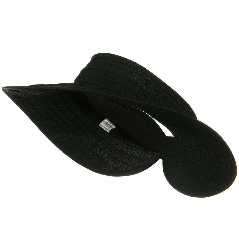 Jeanne Simmons UPF 40+ Ribbon Flower Sewn Braid Roll Up Visor - Image 2