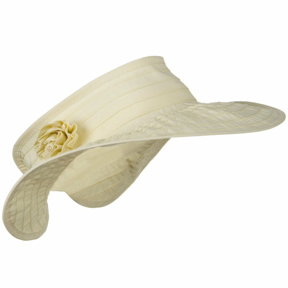 Jeanne Simmons UPF 40+ Ribbon Flower Sewn Braid Roll Up Visor - Image 6
