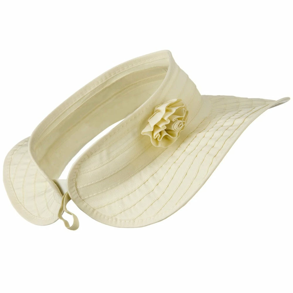 Jeanne Simmons UPF 40+ Ribbon Flower Sewn Braid Roll Up Visor - Image 9