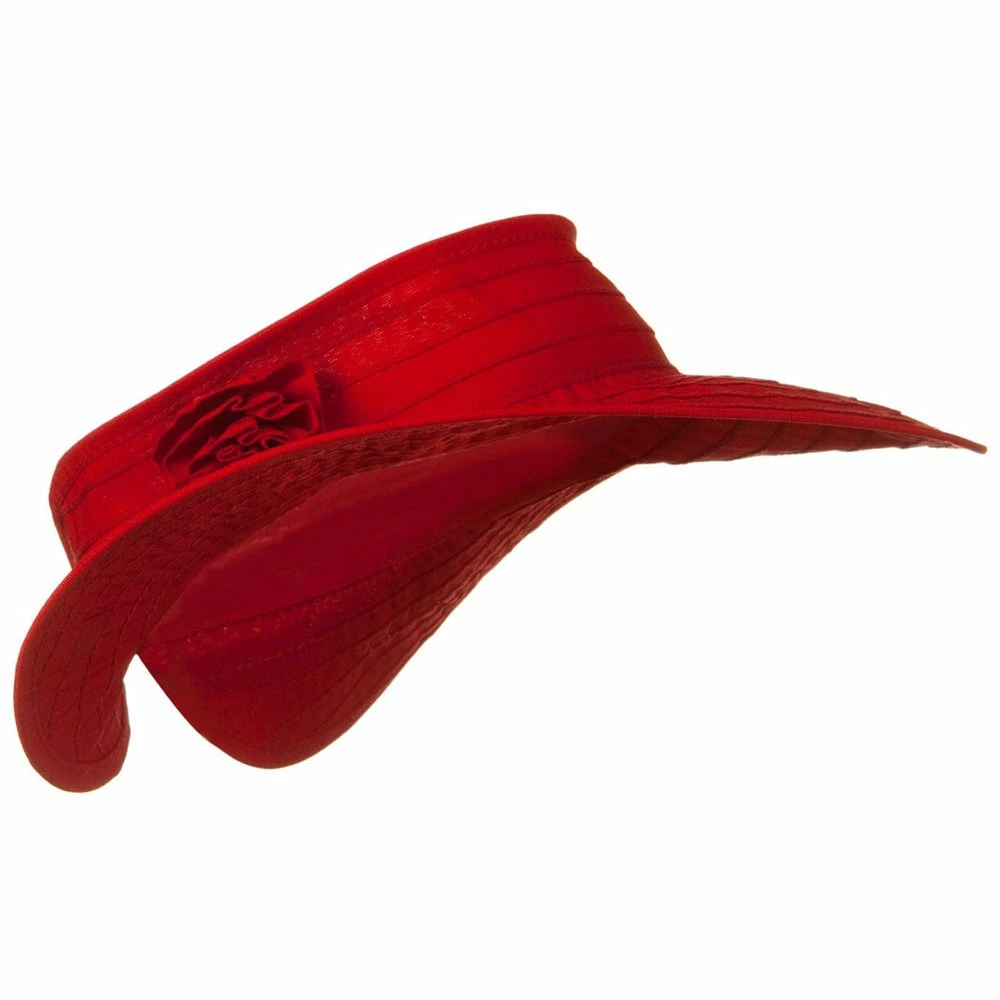 Jeanne Simmons UPF 40+ Ribbon Flower Sewn Braid Roll Up Visor - Image 16