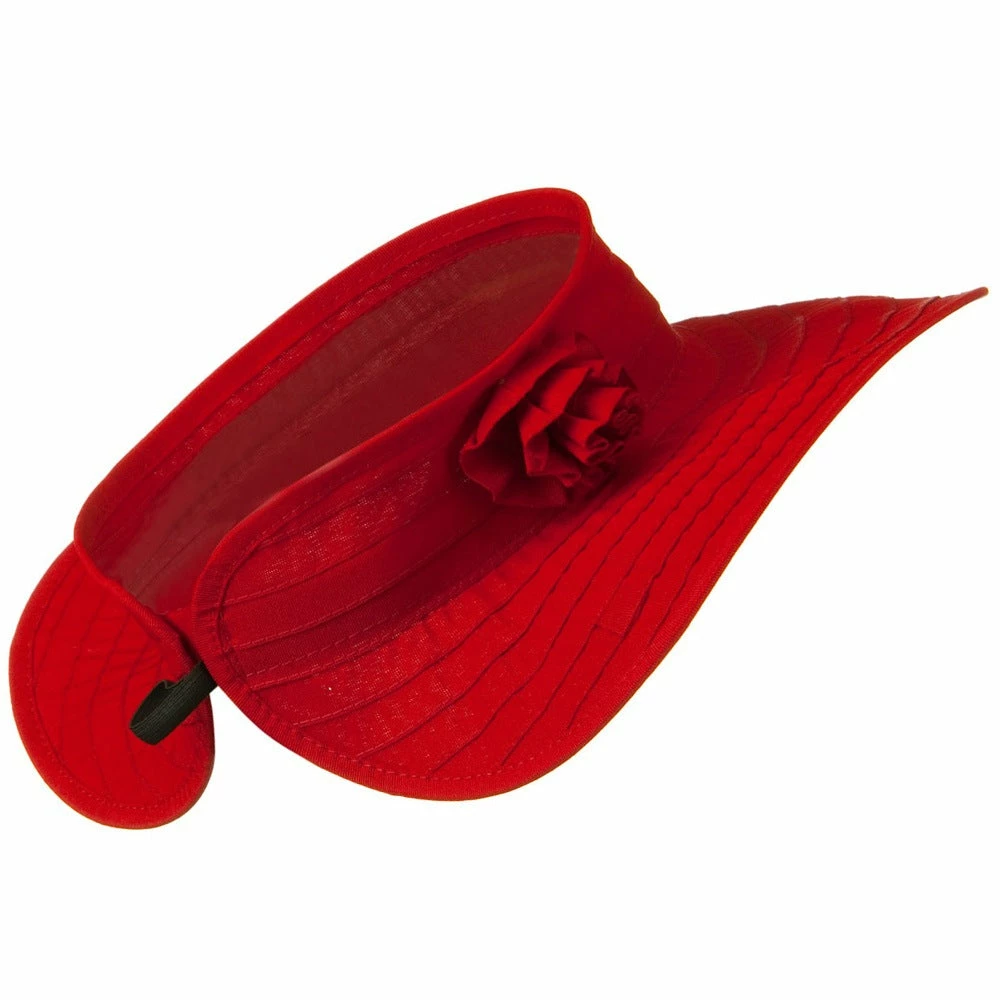 Jeanne Simmons UPF 40+ Ribbon Flower Sewn Braid Roll Up Visor - Image 19