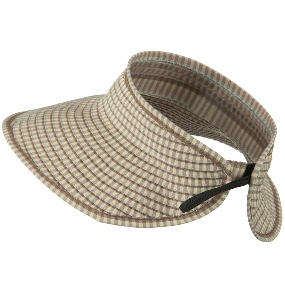 Jeanne Simmons UPF 50+ Woman's Rolled Checkered Wide Brim Visor - Image 2