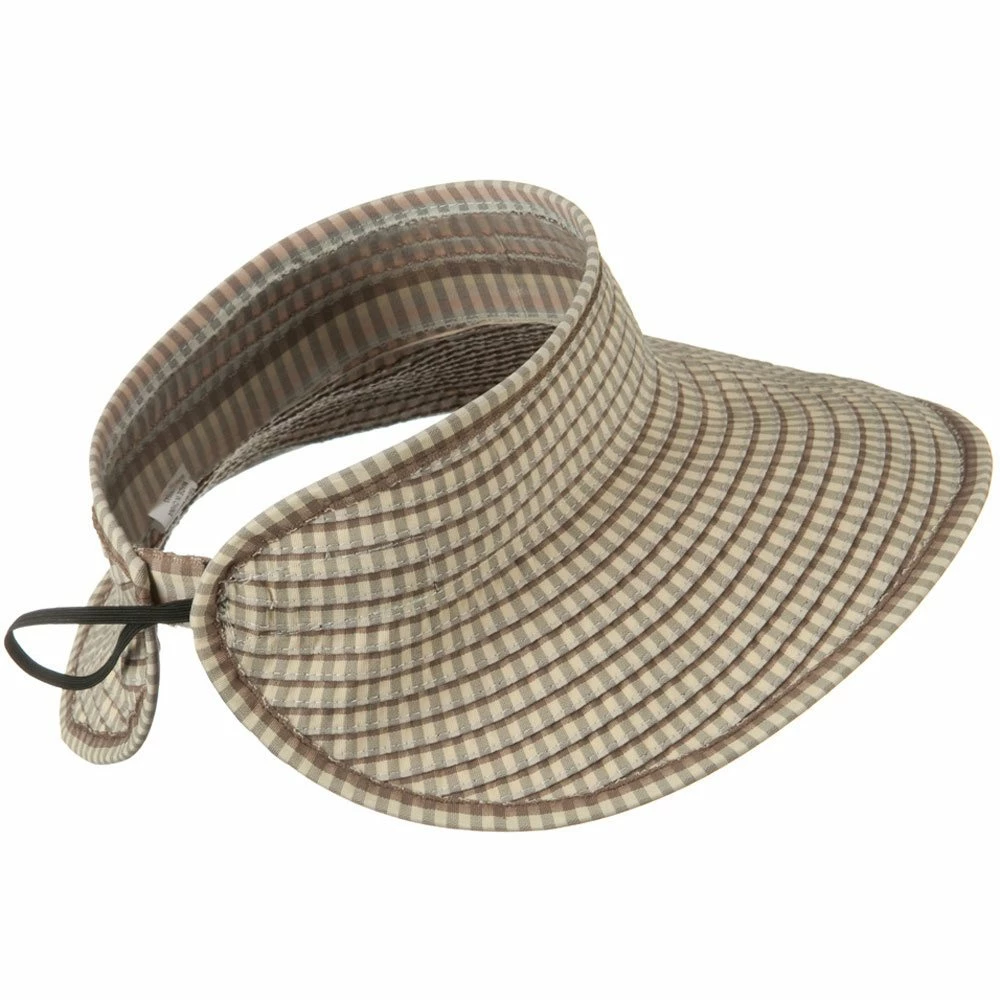 Jeanne Simmons UPF 50+ Woman's Rolled Checkered Wide Brim Visor - Image 3