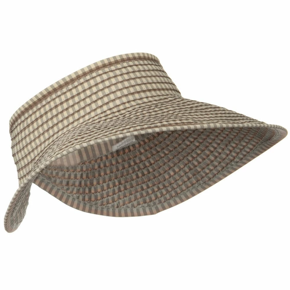 Jeanne Simmons UPF 50+ Woman's Rolled Checkered Wide Brim Visor - Image 4