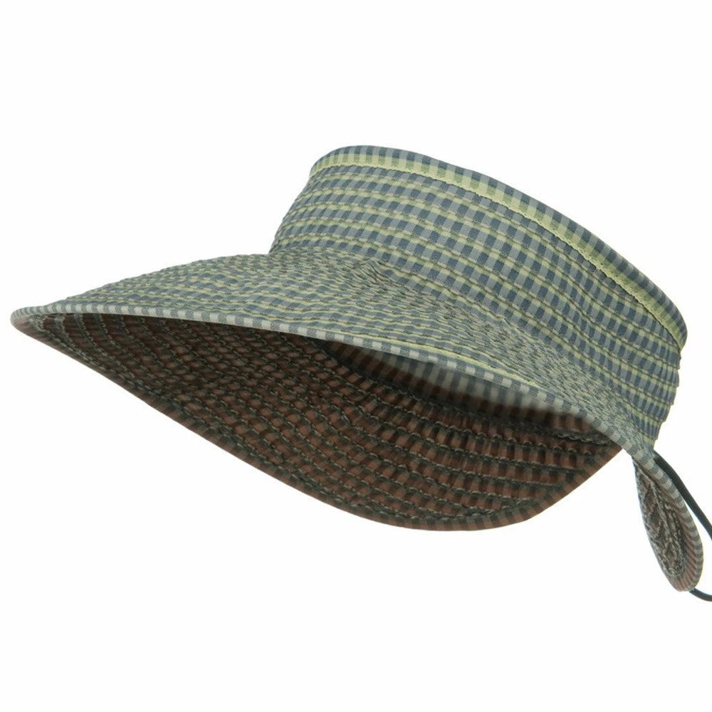 Jeanne Simmons UPF 50+ Woman's Rolled Checkered Wide Brim Visor - Image 6