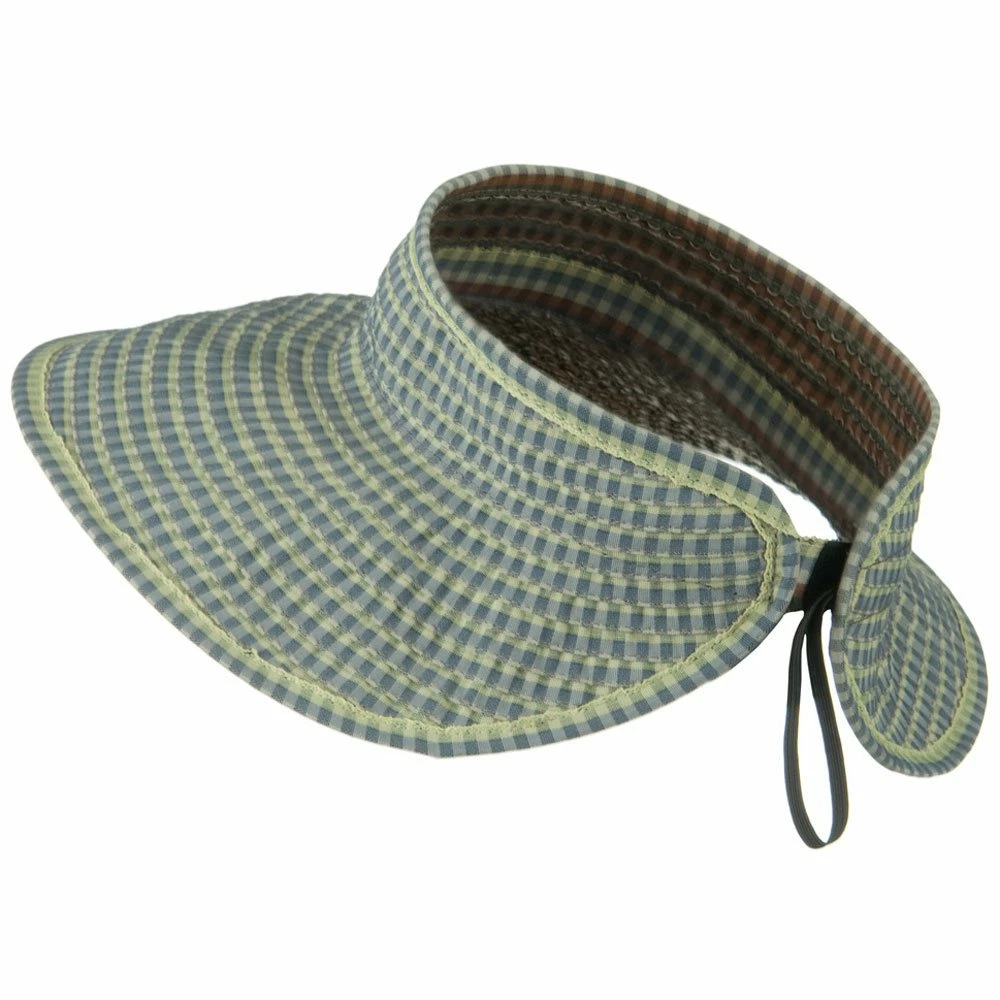 Jeanne Simmons UPF 50+ Woman's Rolled Checkered Wide Brim Visor - Image 7