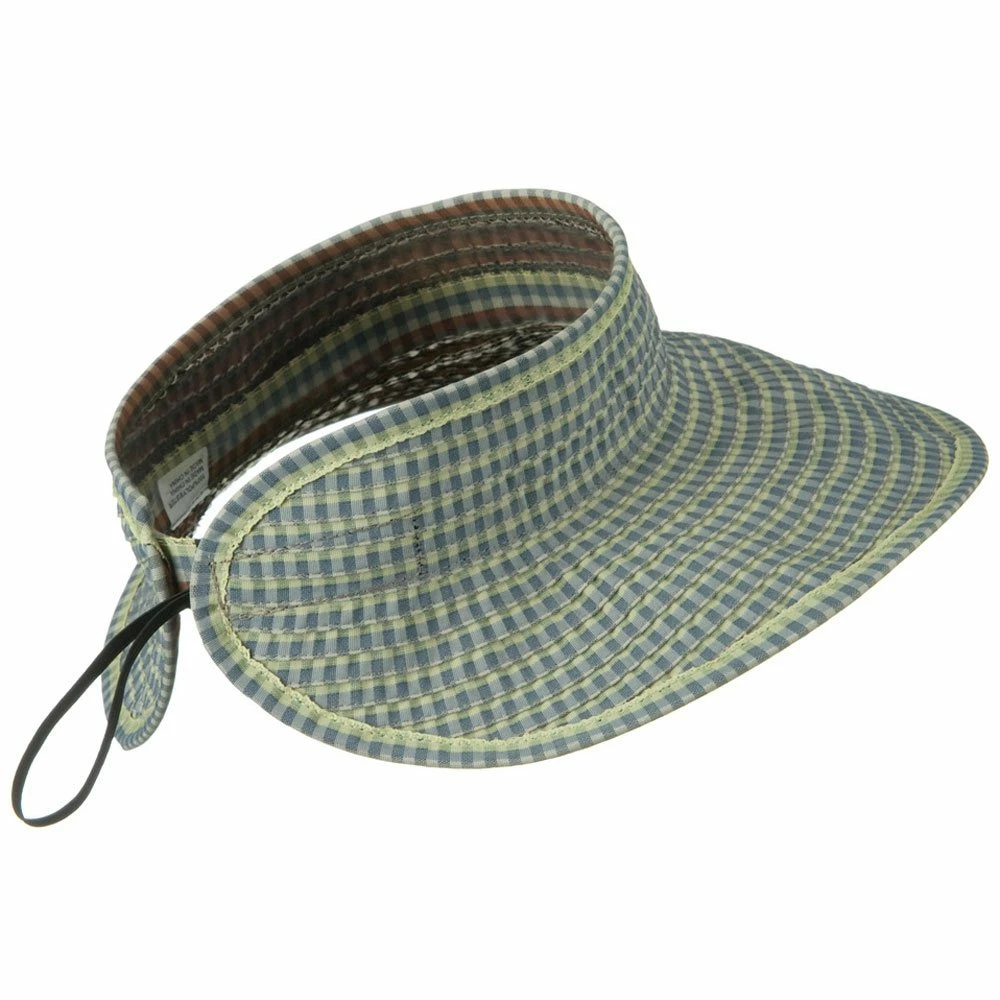 Jeanne Simmons UPF 50+ Woman's Rolled Checkered Wide Brim Visor - Image 8