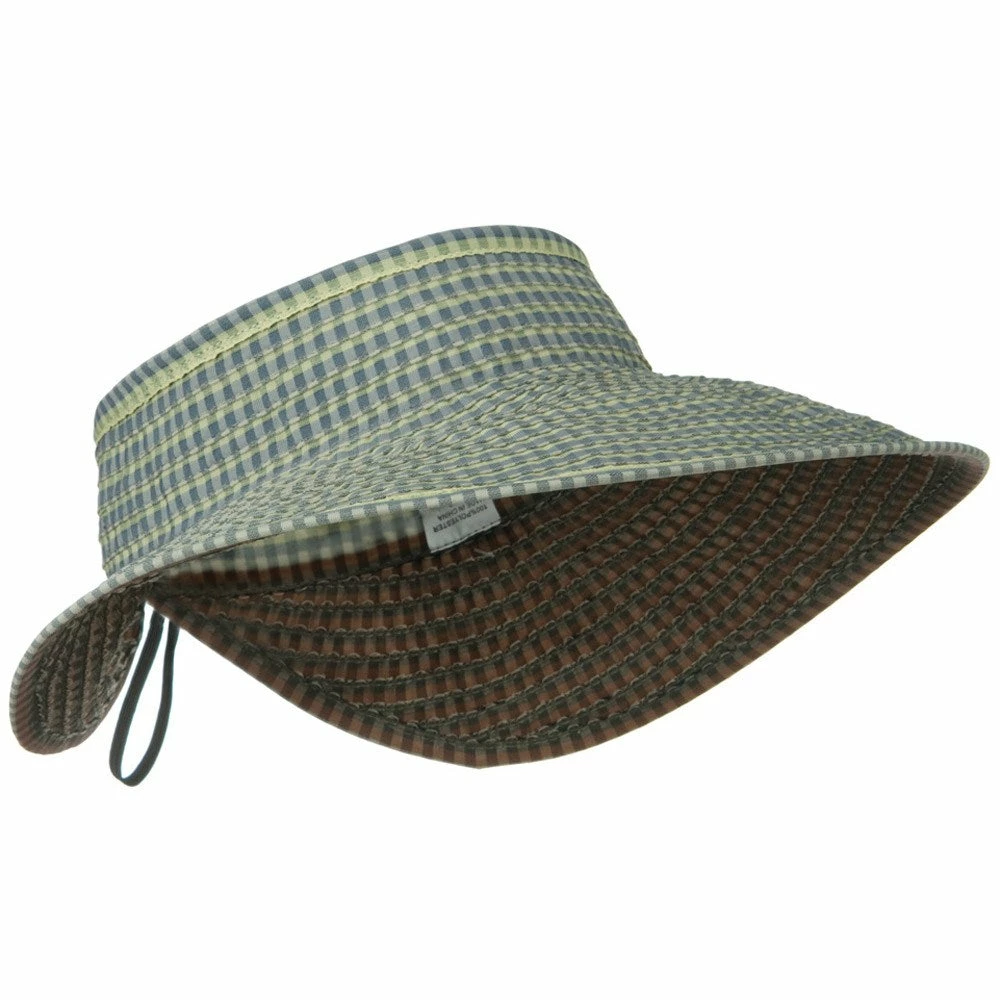 Jeanne Simmons UPF 50+ Woman's Rolled Checkered Wide Brim Visor - Image 9