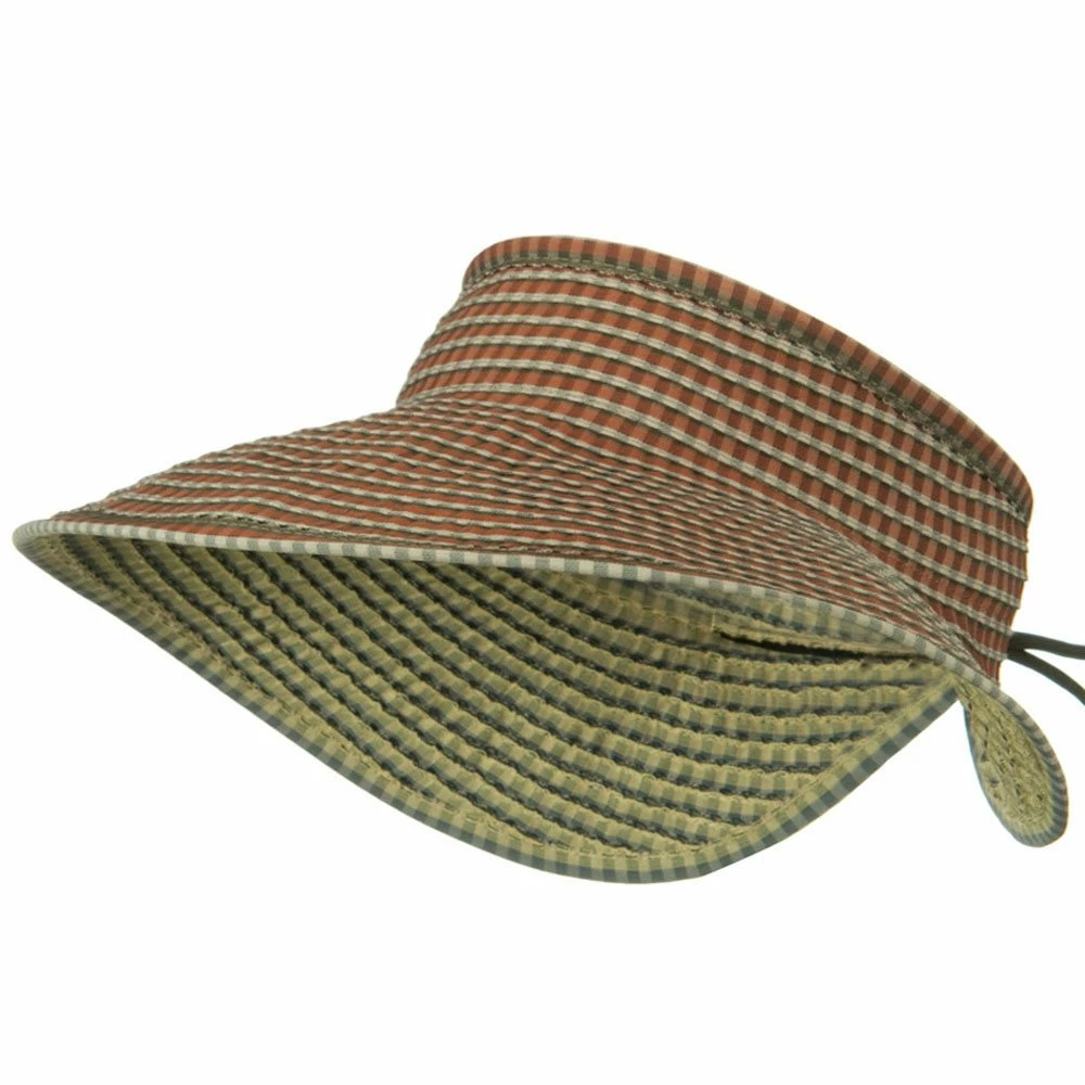 Jeanne Simmons UPF 50+ Woman's Rolled Checkered Wide Brim Visor - Image 11