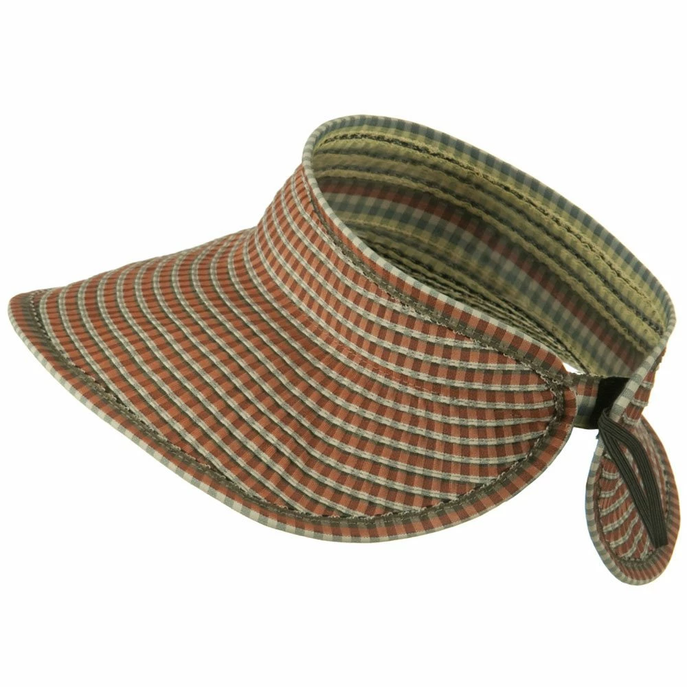 Jeanne Simmons UPF 50+ Woman's Rolled Checkered Wide Brim Visor - Image 12
