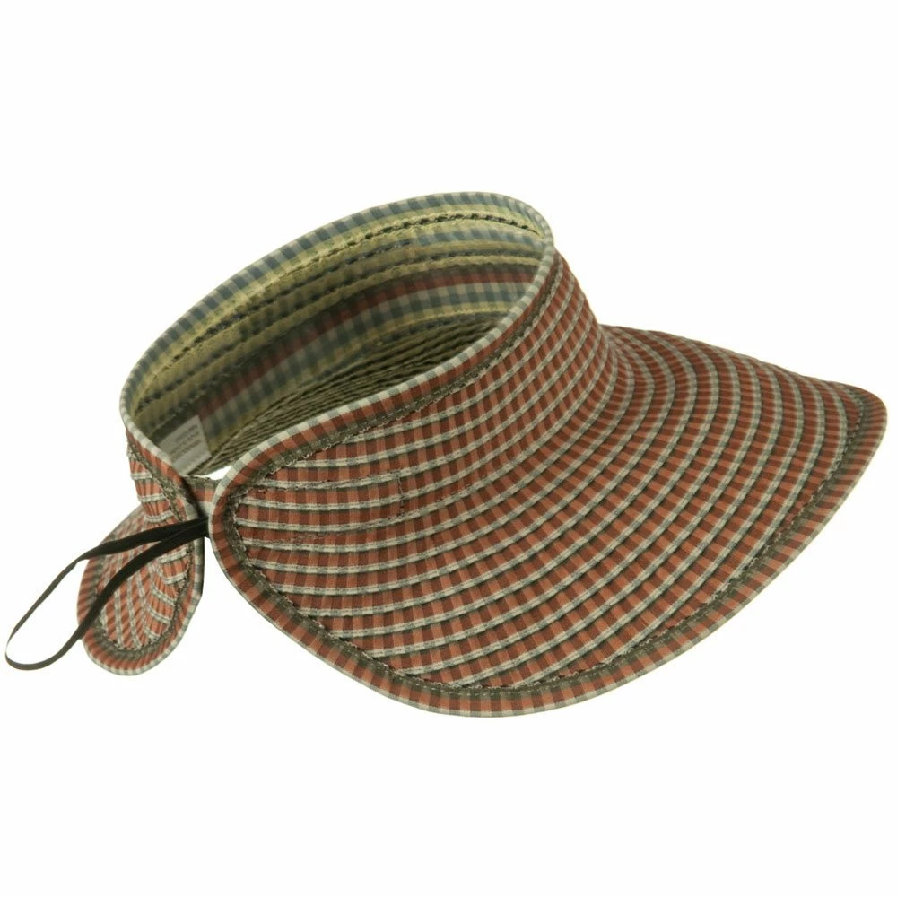 Jeanne Simmons UPF 50+ Woman's Rolled Checkered Wide Brim Visor - Image 13