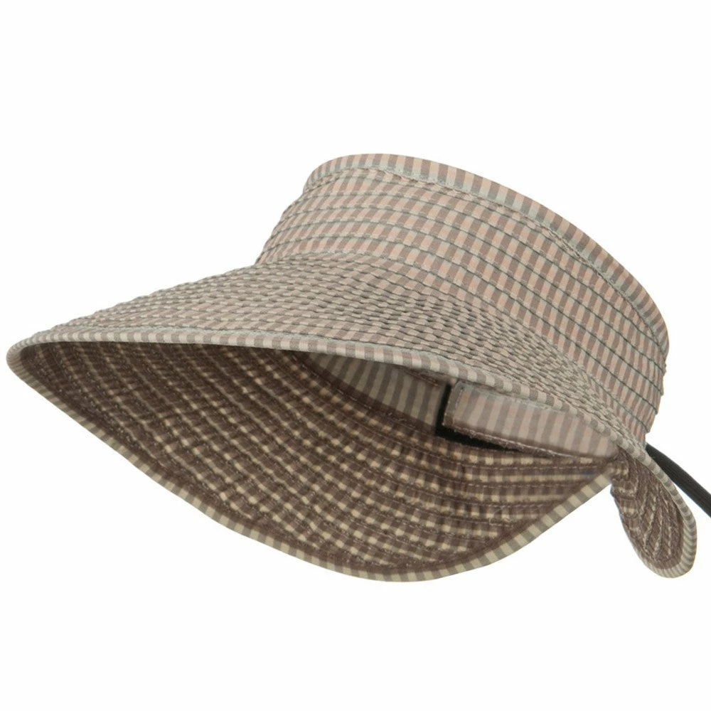 Jeanne Simmons UPF 50+ Woman's Rolled Checkered Wide Brim Visor - Image 16