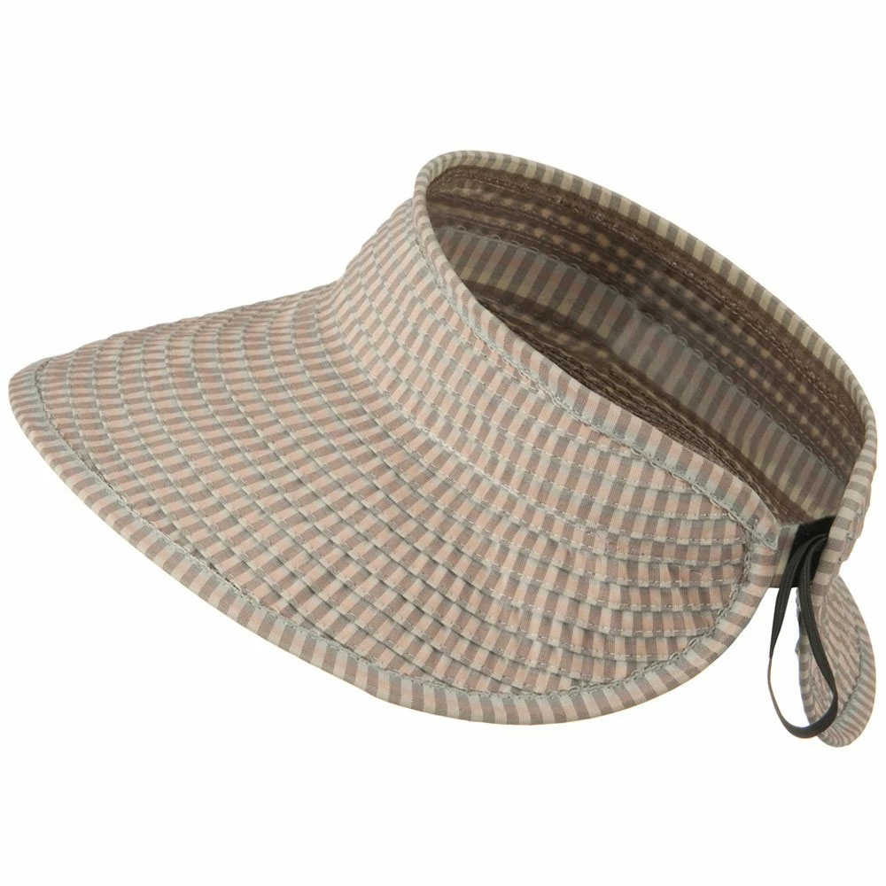 Jeanne Simmons UPF 50+ Woman's Rolled Checkered Wide Brim Visor - Image 17