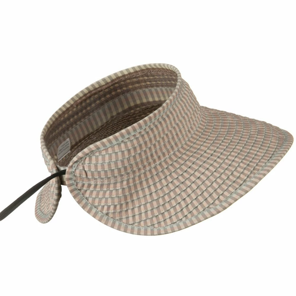 Jeanne Simmons UPF 50+ Woman's Rolled Checkered Wide Brim Visor - Image 18