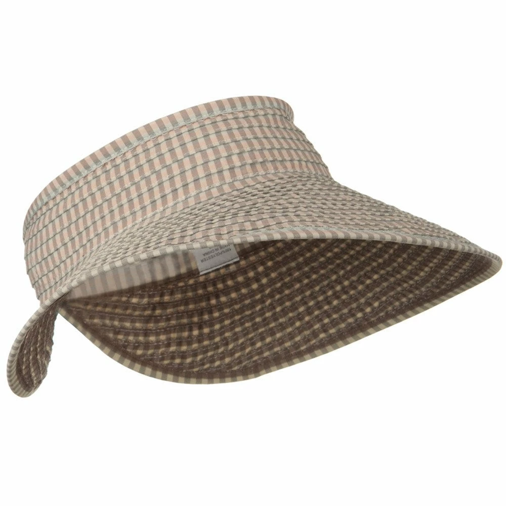 Jeanne Simmons UPF 50+ Woman's Rolled Checkered Wide Brim Visor - Image 19