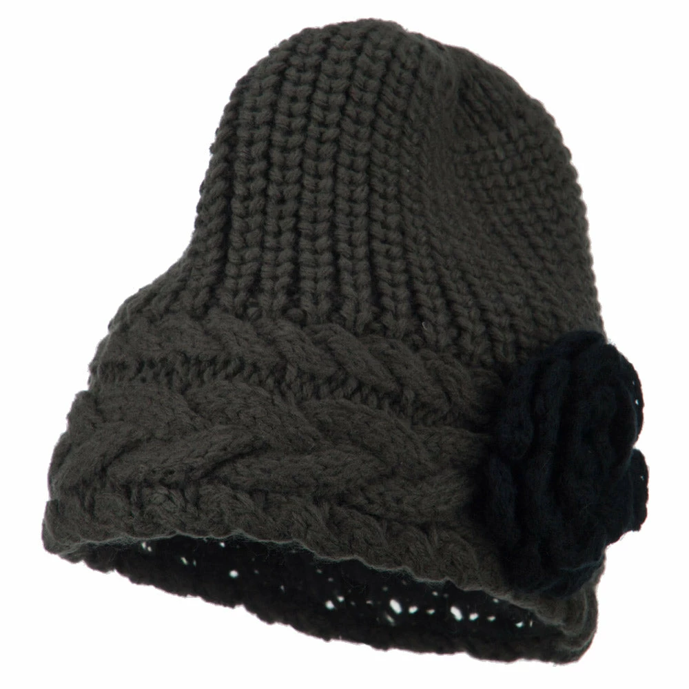 Jeanne Simmons Women's Flower Short Acrylic Beanie