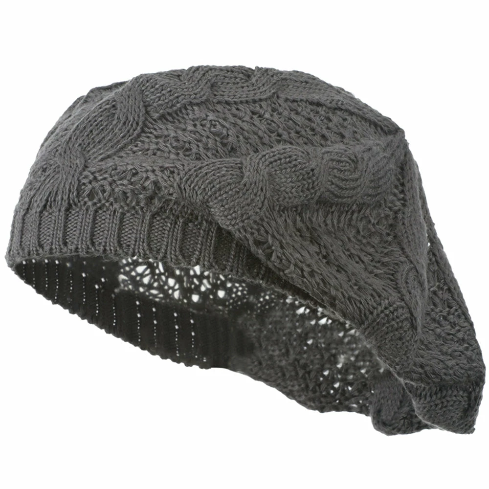Hatiya Big Cable Knitted Beret - Image 26
