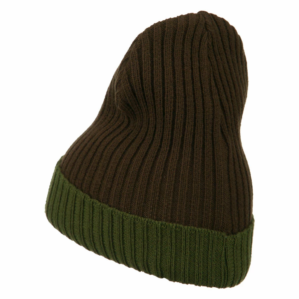 Broner Rib Knit Two Color Cuff Beanie - Image 2