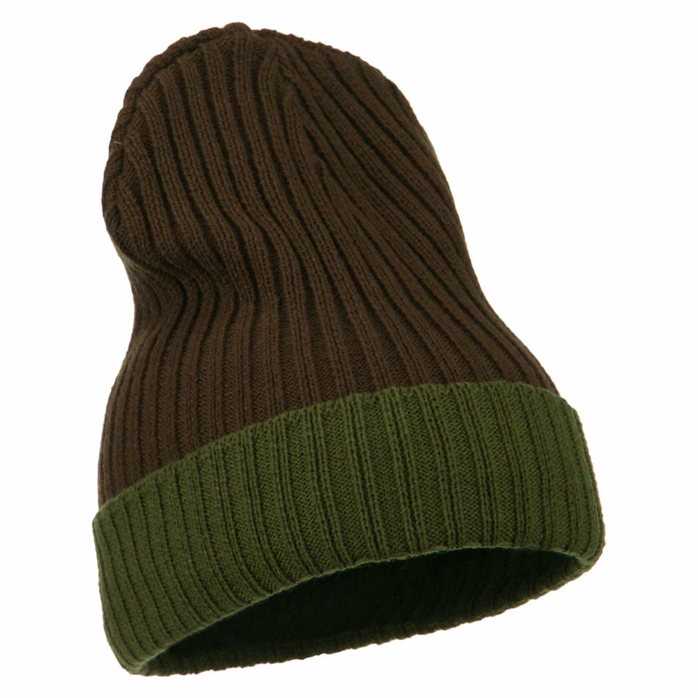 Broner Rib Knit Two Color Cuff Beanie - Image 4
