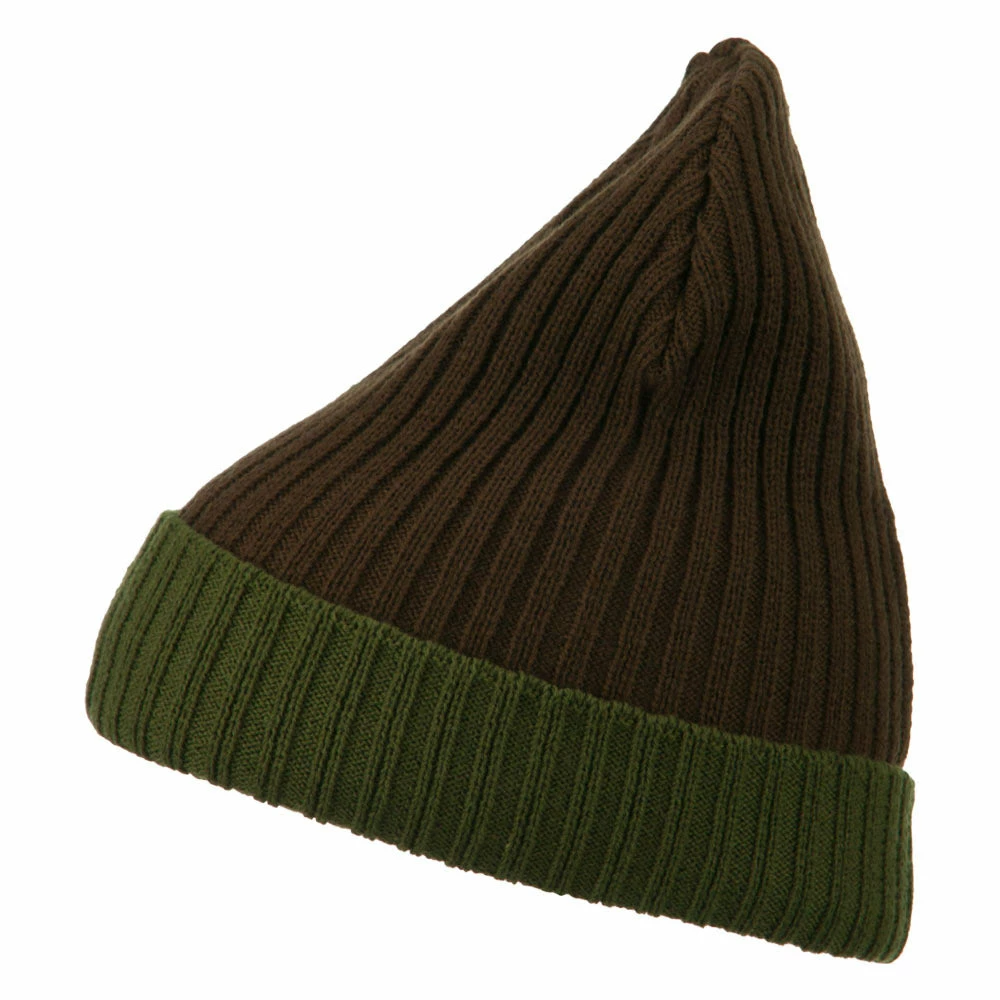 Broner Rib Knit Two Color Cuff Beanie - Image 5