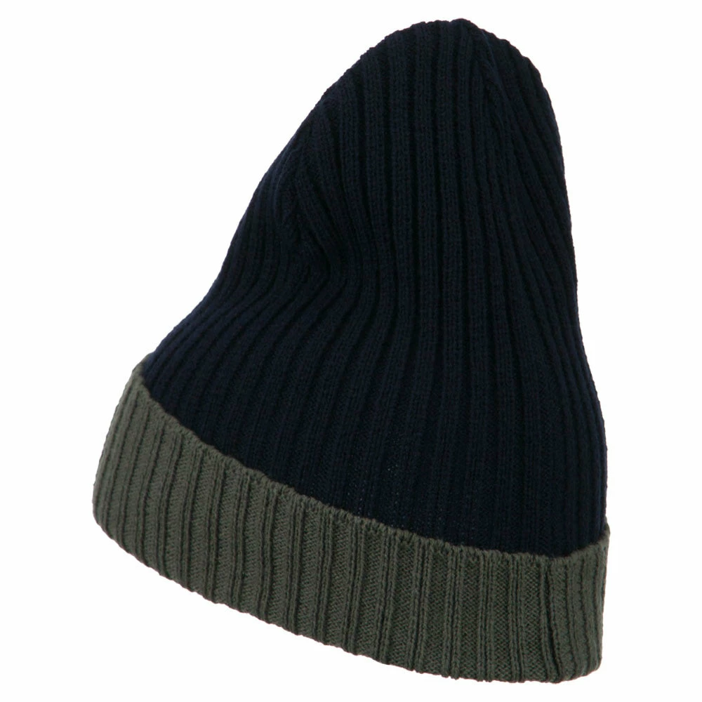 Broner Rib Knit Two Color Cuff Beanie - Image 7