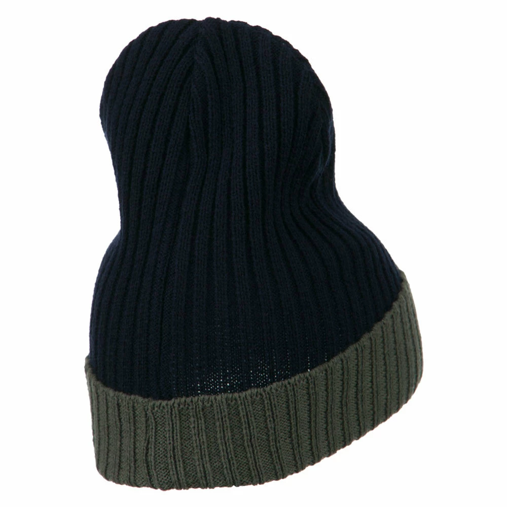 Broner Rib Knit Two Color Cuff Beanie - Image 8