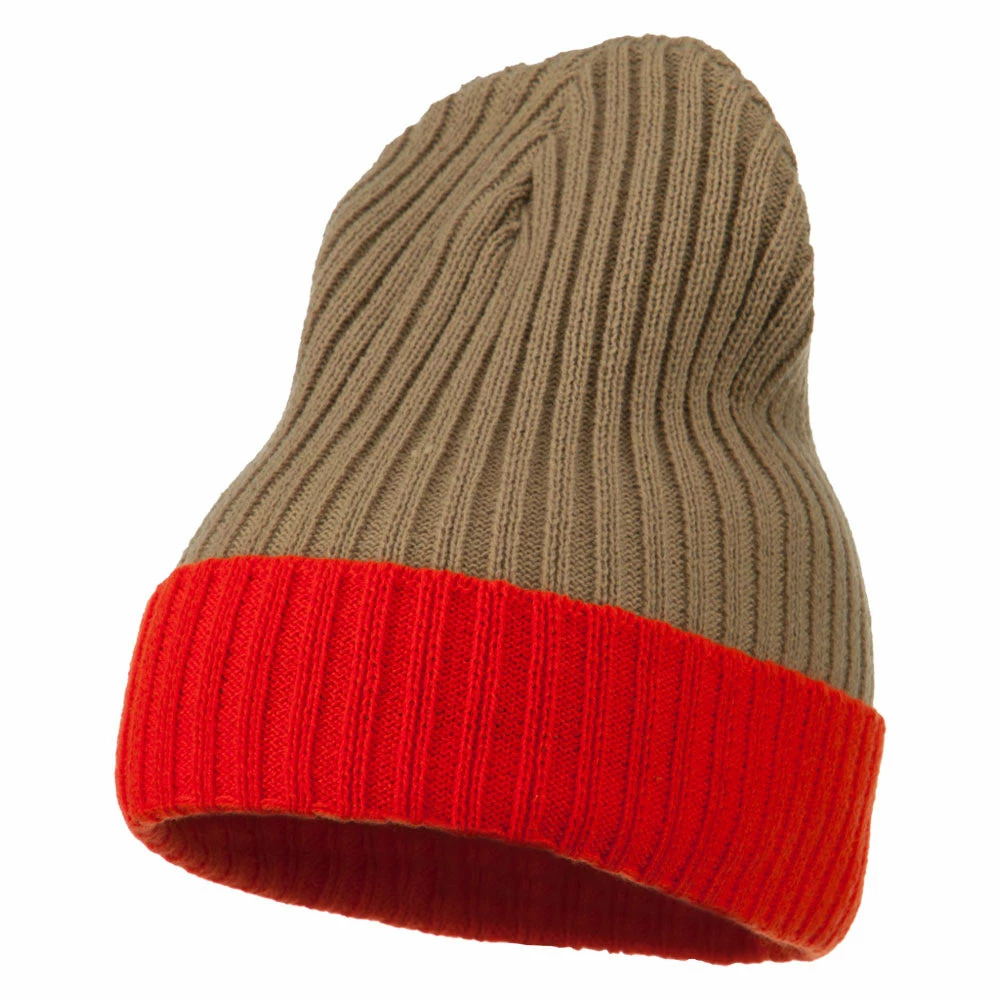 Broner Rib Knit Two Color Cuff Beanie - Image 11