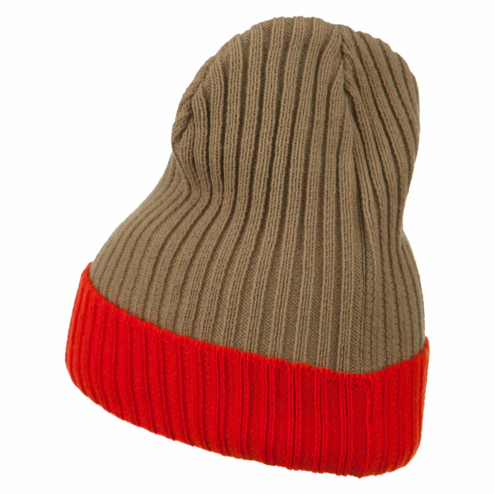 Broner Rib Knit Two Color Cuff Beanie - Image 12