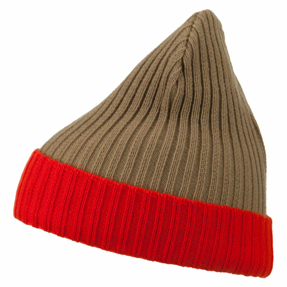 Broner Rib Knit Two Color Cuff Beanie - Image 15