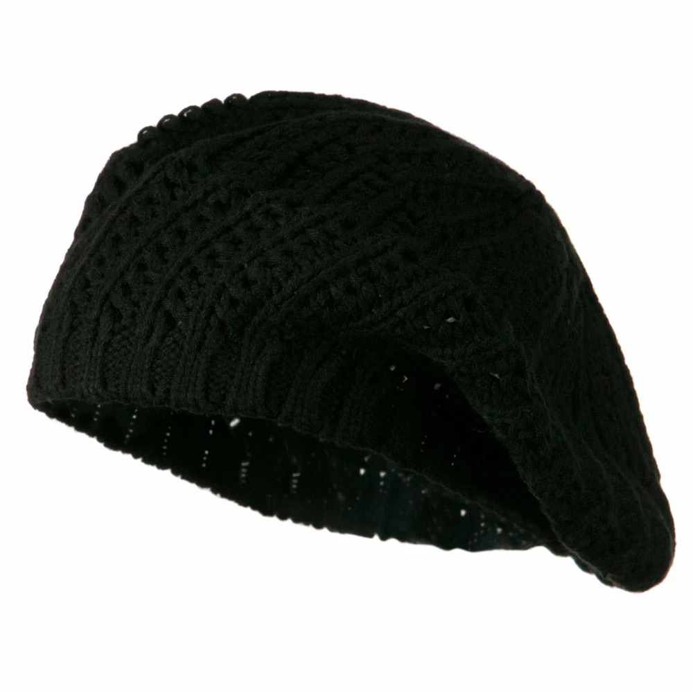Hatiya Crocheted Knit Beret
