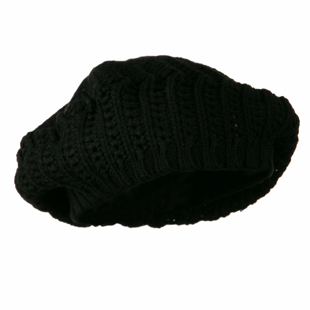 Hatiya Crocheted Knit Beret - Image 4
