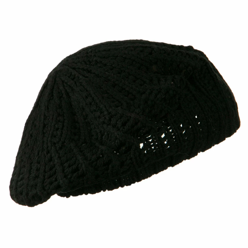 Hatiya Crocheted Knit Beret - Image 3