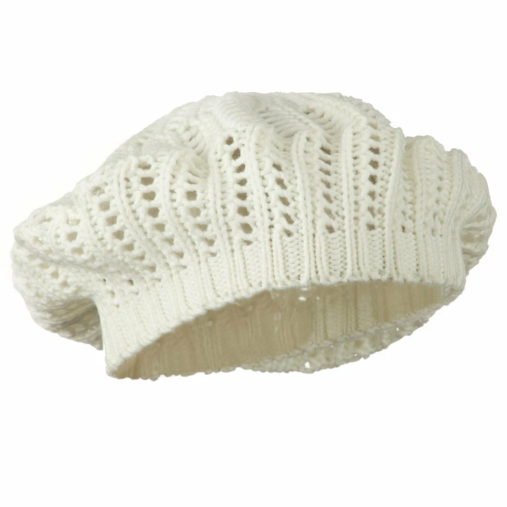 Hatiya Crocheted Knit Beret - Image 8