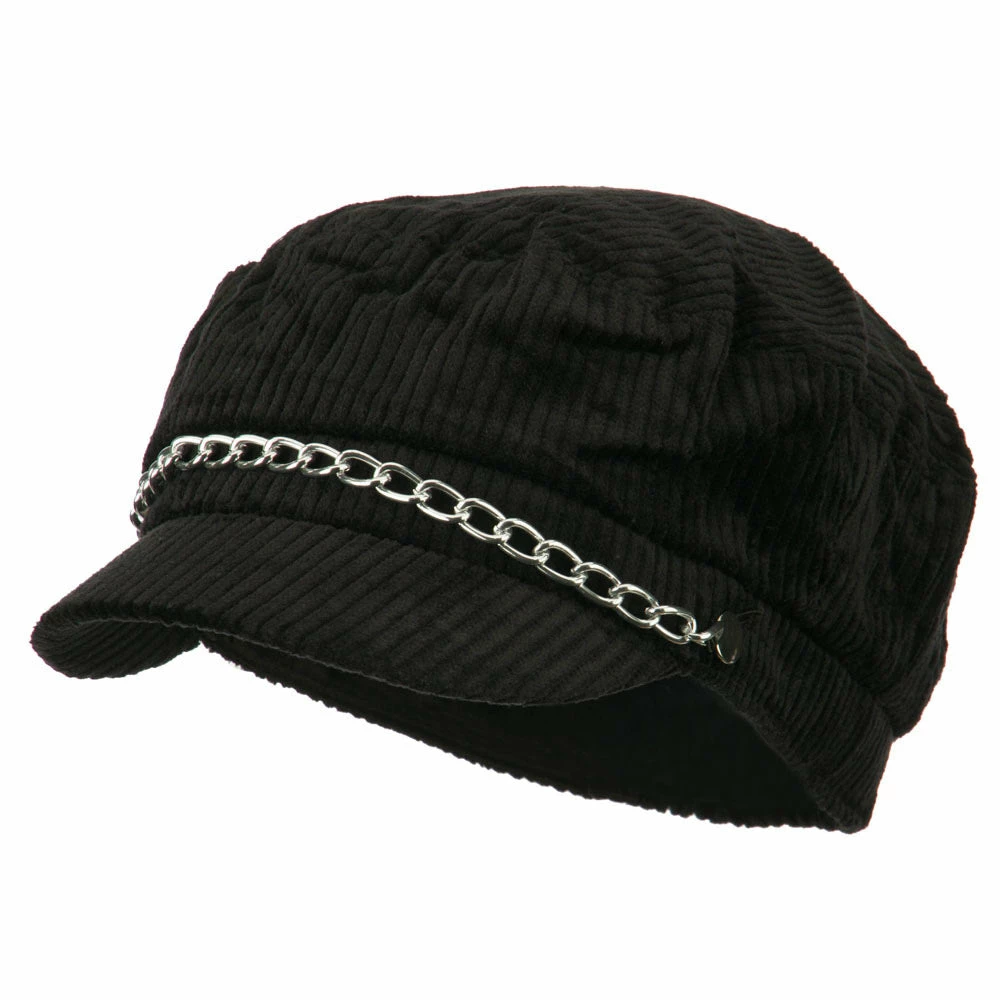 Jeanne Simmons Corduroy Chain Newsboy Hat