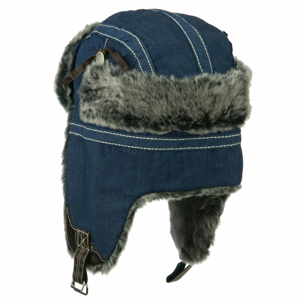 City Hunter Chambray Faux Fur Trooper Hat - Image 2