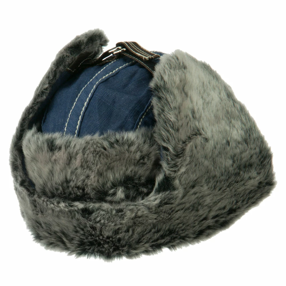 City Hunter Chambray Faux Fur Trooper Hat - Image 4