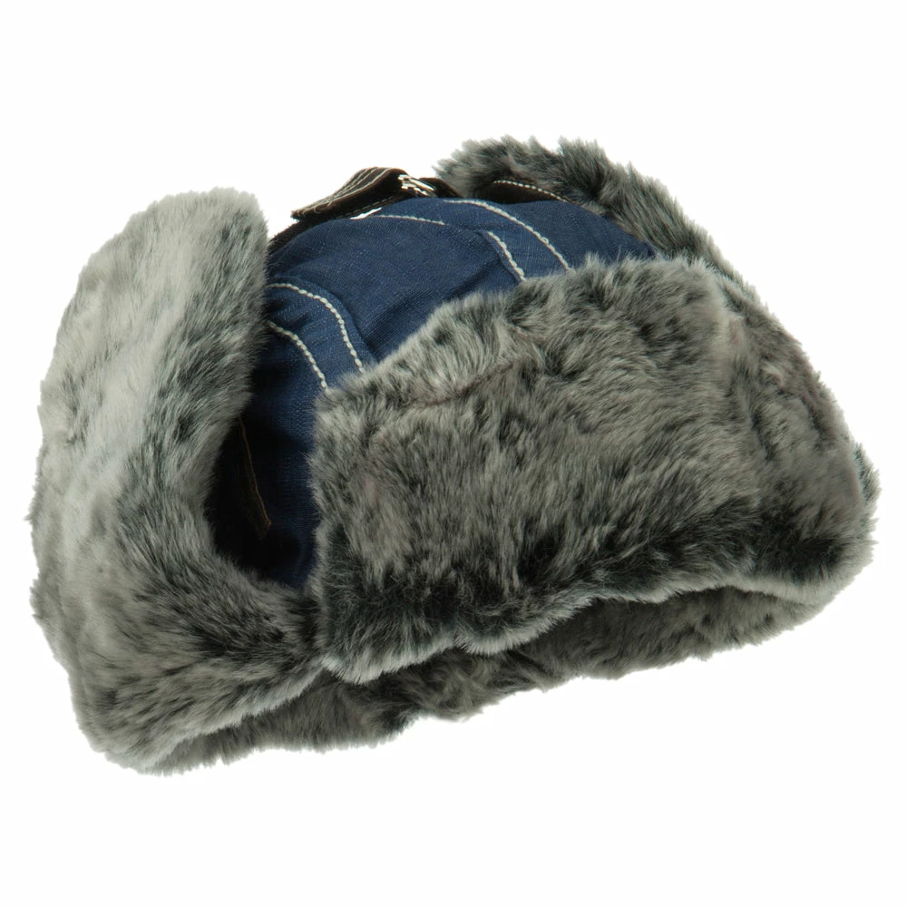 City Hunter Chambray Faux Fur Trooper Hat - Image 5